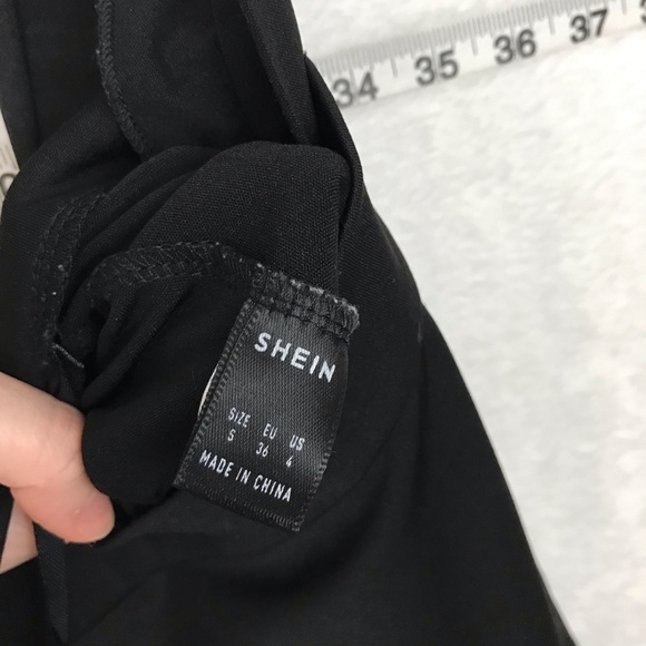 Shein Sz Small Ruffle Suspender Mini Black Flowy Womens Skirt - Picture 7 of 7